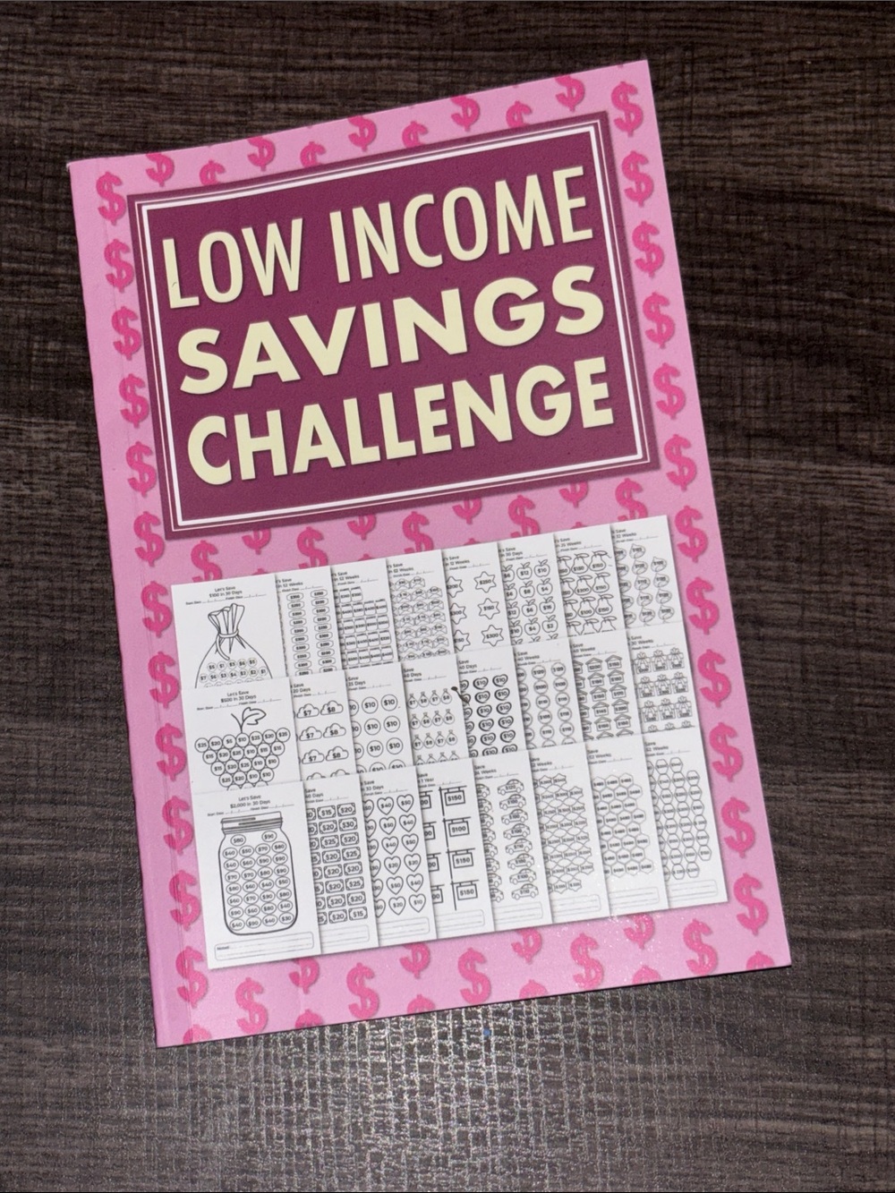 Low Income Savings Challenge Tracker - Pink